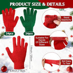 48 Pcs Red and Green Exfoliating Gloves Shower Gloves Bulk Christmas Stocking - Image 2