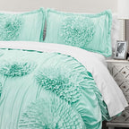 Lush Decor Serena Comforter Set, 3 Piece Set, Full/ Queen, Aqua - Image 2