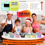Antonki 2 Pack Digital Timer for Kids, Magnetic Countdown Kitchen Timers for - Image 8