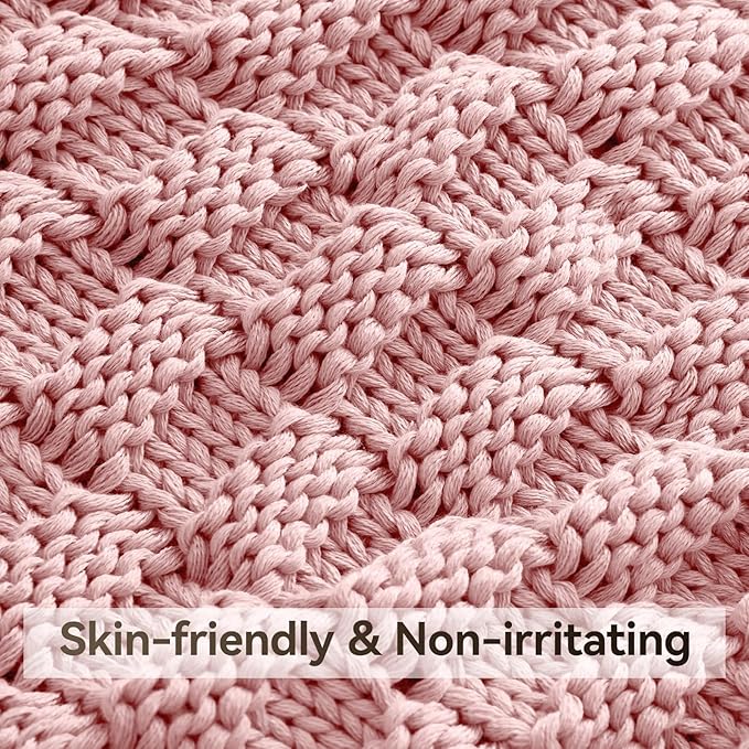 Knitted Weighted Blanket for Adult, No Beads Heavy Blanket 48” x 72'' 12lbs - Image 4