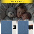 Denim Blue Blackout Drapes 96 Inches Long 2 Panel Burg Cute Linen Textured - Image 4