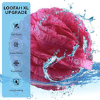 SHOWER BOUQUET Pink-Loofah-Bath-Sponge Lace-Mesh-Set // 2-Scrubs-in-1 // Large - Image 3