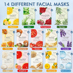 KONEUK 28 Pack Sheet Face Masks Skincare, Hydrating Face Masks Suitable - Image 3