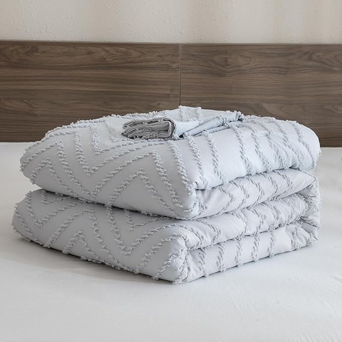 Andency Silver Grey Oversized King Comforter Set 120x98, Boho Oversize King - Image 7