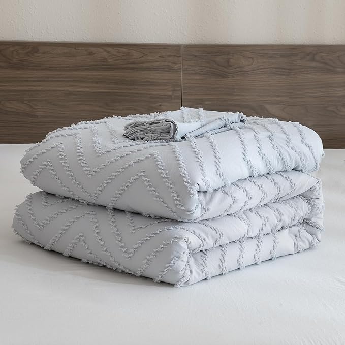 Andency Silver Grey Oversized Super King Comforter Set 120x120, Extra Large - Image 7