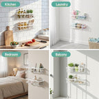 Veken 6-Pack Rustproof&Waterproof Shower Caddy, Adhesive Shelves Rack - Image 7