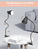 BOHON Desk Lamp 5 Color Modes 10 Brightness Dimmer Reading Light 10W 38 LED - Image 5