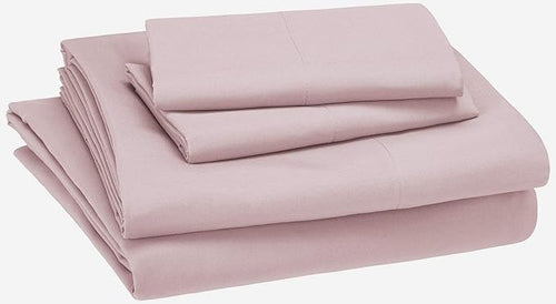 Amazon Basics Kid's Soft, Breathable Microfiber 4-Piece Sheet Set, Light Pink - Image 2