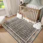 Washable 2x3 Entryway Rug, Boho Non-Slip Door Mat Vintage Distress Small Rugs - Image 3