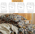mixinni Duvet Cover Full Size, Cotton Percale Farmhouse Bedding Sets Soft - Image 3