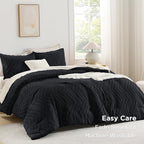 Andency Black Oversized Super King Plus Comforter Set 128x120, Extra Large King - Image 3