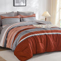 WONGS BEDDING 7 Pieces Comforter Set King Size, Burnt Orange Bed in a Bag by WONGSBEDDING
