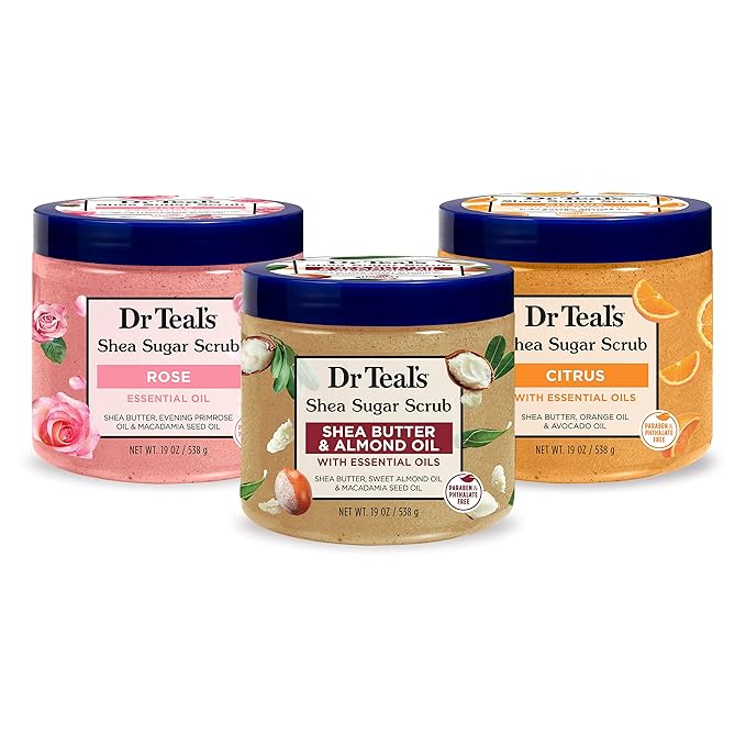 Dr Teal's Shea Sugar Scrub Trial Pack, Shea Butter, Citrus 19 oz by DrTeals