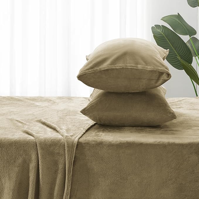 BEDELITE Flannel Sheets King Size Camel - Image 7