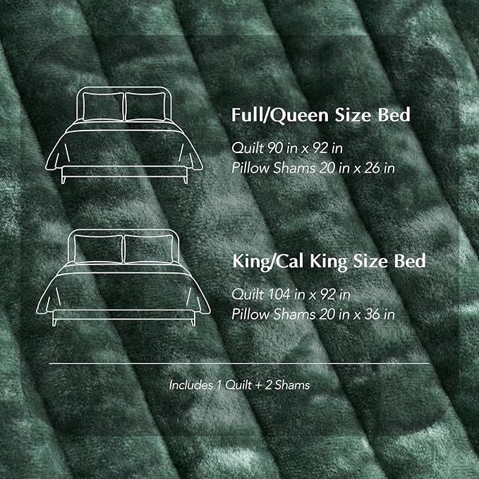 EVERGRACE Velvet Quilt Set Queen Size, Luxurious Soft Striped Channel Bedding - Image 8
