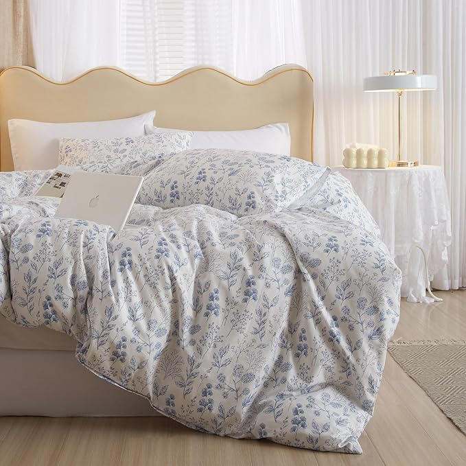 mixinni Blue Flowers Duvet Cover by mixinni