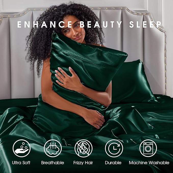 FreshCulture Satin Sheets Twin XL Bed Set - Image 7