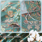 FADFAY Duvet Cover Set Floral Bedding Button Closure Full Premium 100% Cotton - Image 3