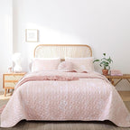 JANZAA Quilts Queen Size Blush Quilt Botanical - Image 5