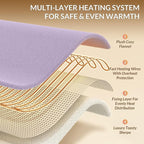 HOMLYNS LuxeHeat Heated Blanket Electric Blanket Twin Size, Soft Flannel Sherpa - Image 4
