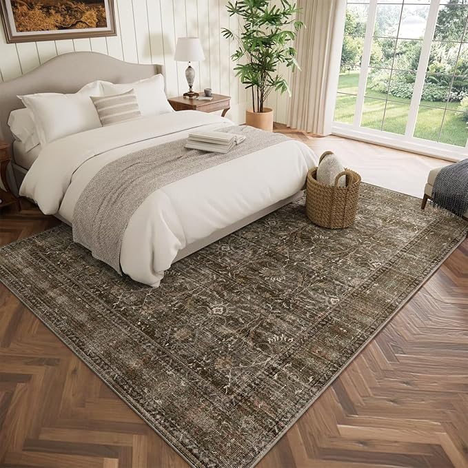 Washable 6x9 Area Rugs for Living Room, Boho Non-Slip Vintage Distress Large - Image 2