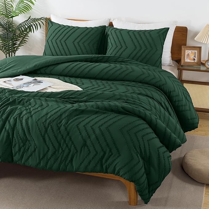Andency Emerald Green Oversized Super King Comforter Set 120x120, Extra Large - Image 3