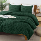 Andency Emerald Green Comforter King Size, Boho Dark Green Soft Warm Bedding - Image 3