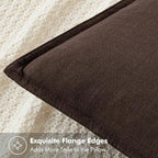 MIULEE Decorative Linen Pillow Covers 20x20 Inch Dark Brown Boho Farmhouse - Image 2