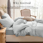PURE ERA Jersey Knit Duvet Cover Set 100% T-Shirt Cotton Super Soft Comfy 3pc - Image 3