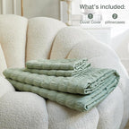 JELLYMONI Light Green Duvet Cover Full Size, Soft Breathable Seersucker Duvet - Image 6