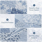 GOONE King Quilt Set 104"x90", Lightweight Washed Coverlet, Reversible Spring & - Image 6