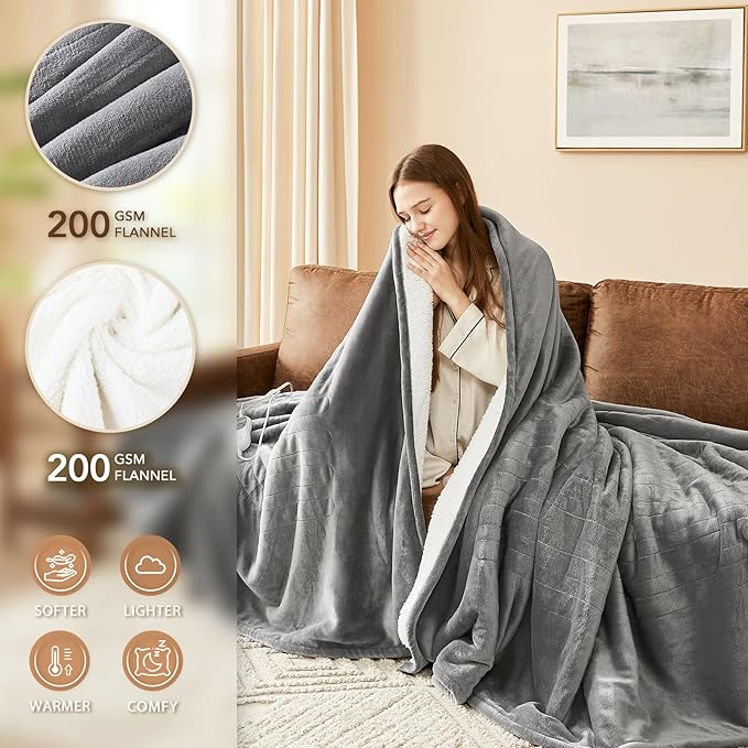 Homemate Electric Heated Blanket Full Size - Image 3