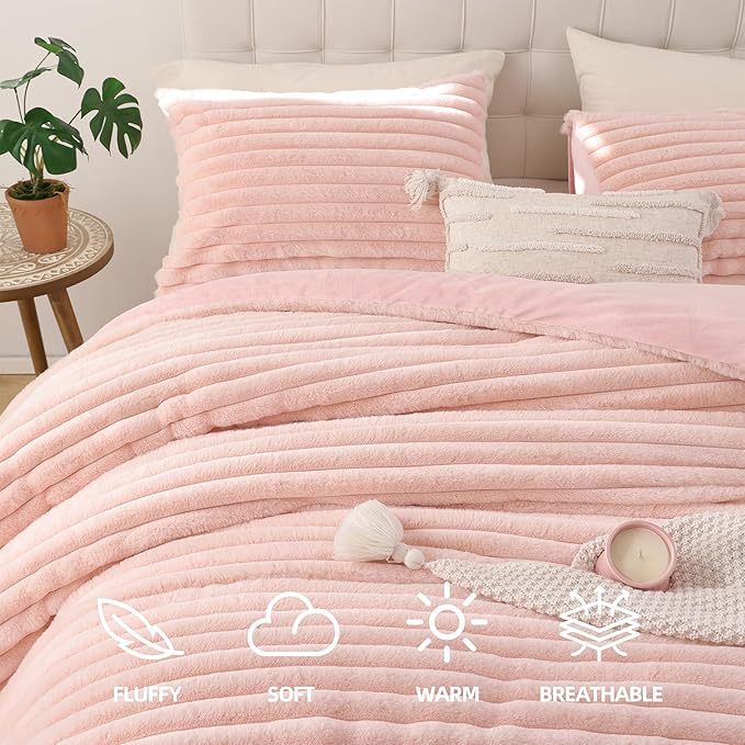 Smoofy Fluffy Queen Size Comforter Set 3 Pieces - Image 2