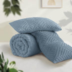 Andency Grayish Blue Comforter Set King Size, 3 Pieces Boho Bedding Set & - Image 3