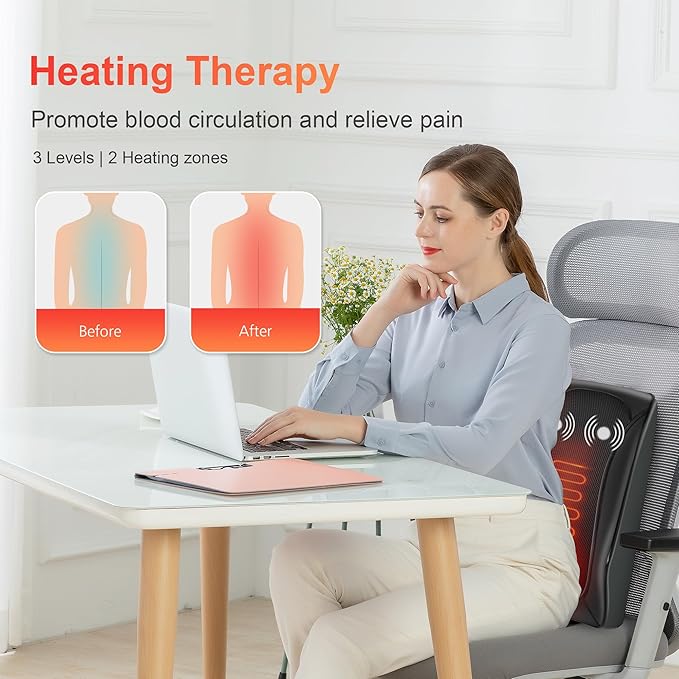 COMFIER Back Massager with Heat, 3D Deep Kneading Shiatsu Neck and Back - Image 4
