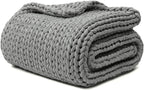 YnM 100% Cotton Weighted Blanket, Handmade Chunky Knitted Throw, No fillers by YNM