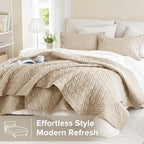 Comfort Spaces King Quilt Set Modern Reversible Diamond Coverlet King Bedding - Image 2