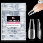 UNA GELLA Long Coffin Nail Tips: 216pcs Coffin Acrylic Fake Nails Full Cover by UNAGELLA