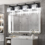 Aipsun Black Light Fixtures Bathroom Vanity Light Crystal Modern Vanity Light - Image 3