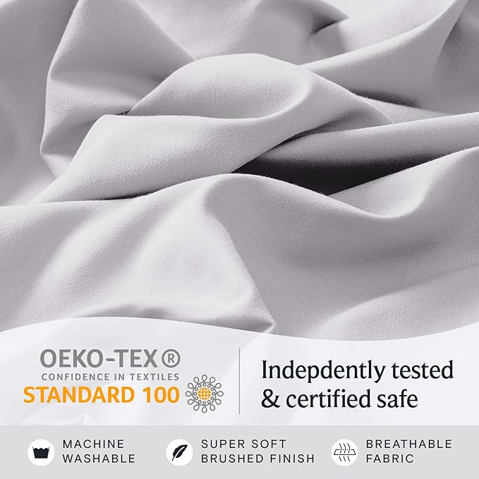LuxClub 3 PC Twin XL Sheet Set, Deep Pockets Wrinkle Free Cooling Bed Sheets - Image 5