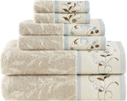 Madison Park Serene 100% Cotton Bath Towel Set Luxurious Floral Decorative by MADISONPARK