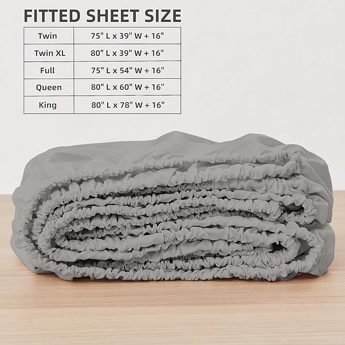 HBHLFZ Twin XL Fitted Sheet Only, Soft Breathable Bottom Sheet - Image 2
