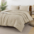 Andency Light Khaki Comforter Set King Size, Boho Soft Warm Tufted Bedding by Andency