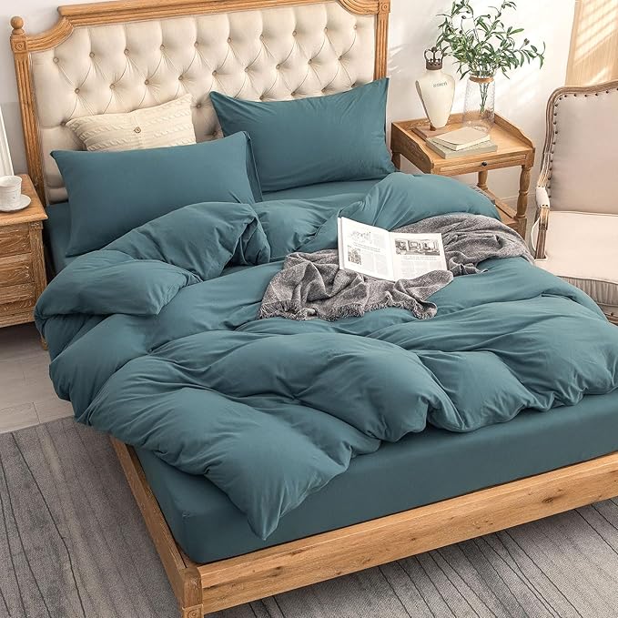 PURE ERA Jersey Knit Duvet Cover Set 100% T-Shirt Cotton Super Soft Comfy 2pc - Image 3