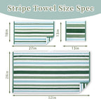 Waffle Hand Towels for Bathroom, Hand Towel Set of 4, Striped Bathroom Hand - Image 4