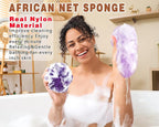 2 Pack African Net Sponge Exfoliating Body Scrubber Bath Sponge - Image 3