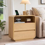 Modern Nightstand, 2 Storage Drawers Side Table, Large End Table Night Stand - Image 8