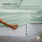 100% Cotton Percale Queen Fitted Sheet, Pastel Turk, 1 Deep Pocket Fitted Sheet - Image 3