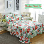 FADFAY Tropical Red Hibiscus Palm Leaves Duvet Cover Set Super Soft Summer - Image 5