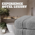 White Classic Light Gray Bath Towels 27x54 Inch, Cotton Towel Set - Image 7